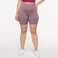 Biker de taille haute violet court creux creux out de shorts athlétiques confortables